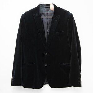 Versace Collection Velvet Blazer Designer Luxury Dark Navy Blue Size 56